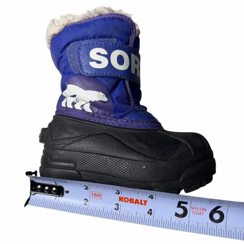 Sorel toddler Snow Commander Kids Snow Boot black and blue US 6